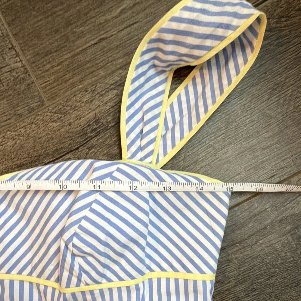 Lilly Pulitzer Seersucker Striped Sundress Sweetheart Lined Zip Size 0 - Picture 4 of 6